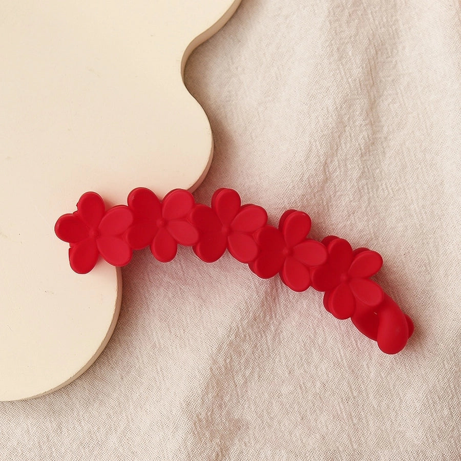 Women's Simple Style Flower Plastic Resin Spray Paint Hair Clip