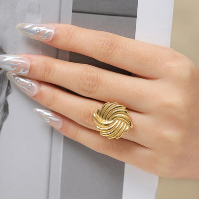 Jewelry Casual Simple Style Classic Style Irregular 304 Stainless Steel 14K Gold Plated Rings Earrings Jewelry Set