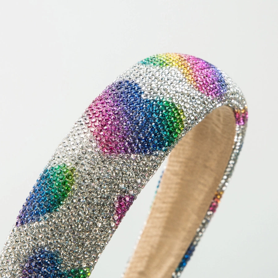 Women's Simple Style Color Block Cloth Inlay Rhinestones Hair Band