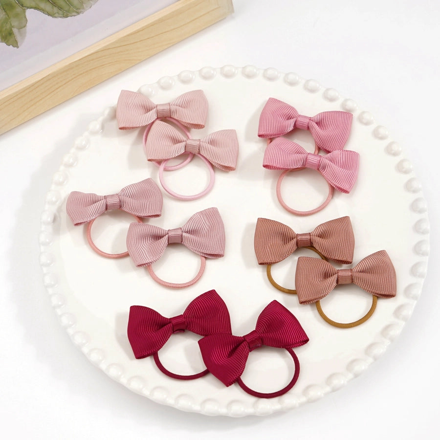 children's jewelry bow hair ring  thread belt hair accessories rubber band solid color girl small rubber band headdress