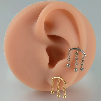 1 Piece Lip Rings Elegant Glam Ethnic Style Clouds Smile Face Wings 304 Stainless Steel Pure Titanium Titanium Alloy Tassel Zircon 14K Gold Plated White Gold Plated Lip Rings Ear Cartilage Rings & Studs