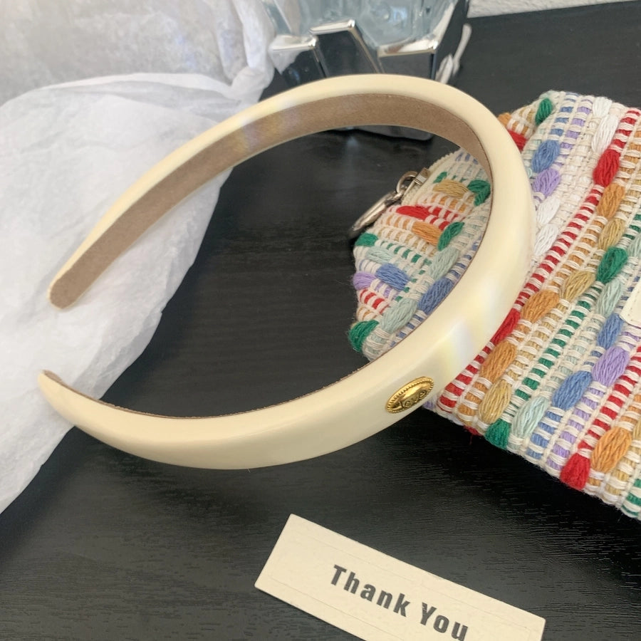 Women's Elegant Simple Style Solid Color Leather Hair Band