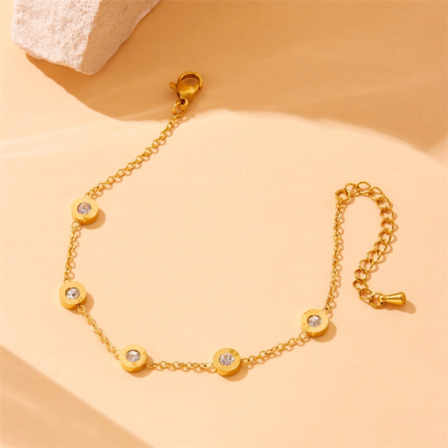 Vintage Style Classic Style Roman Numeral 304 Stainless Steel Bracelets In Bulk