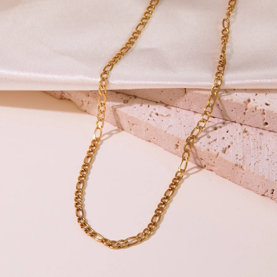 Jewelry Simple Style Classic Style Streetwear Geometric 304 Stainless Steel 18K Gold Plated Bracelets Necklace