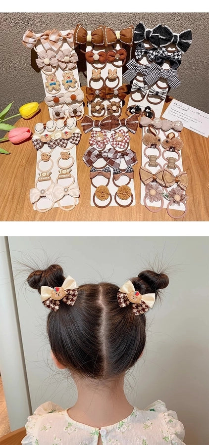 New Milk brown hair band Girls baby does not hurt hair high elastic bow tie hair rope children hair accessories rubber band Female