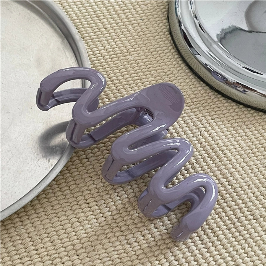 Women's Sweet Korean Style Waves Lines Plastic Hair Claws