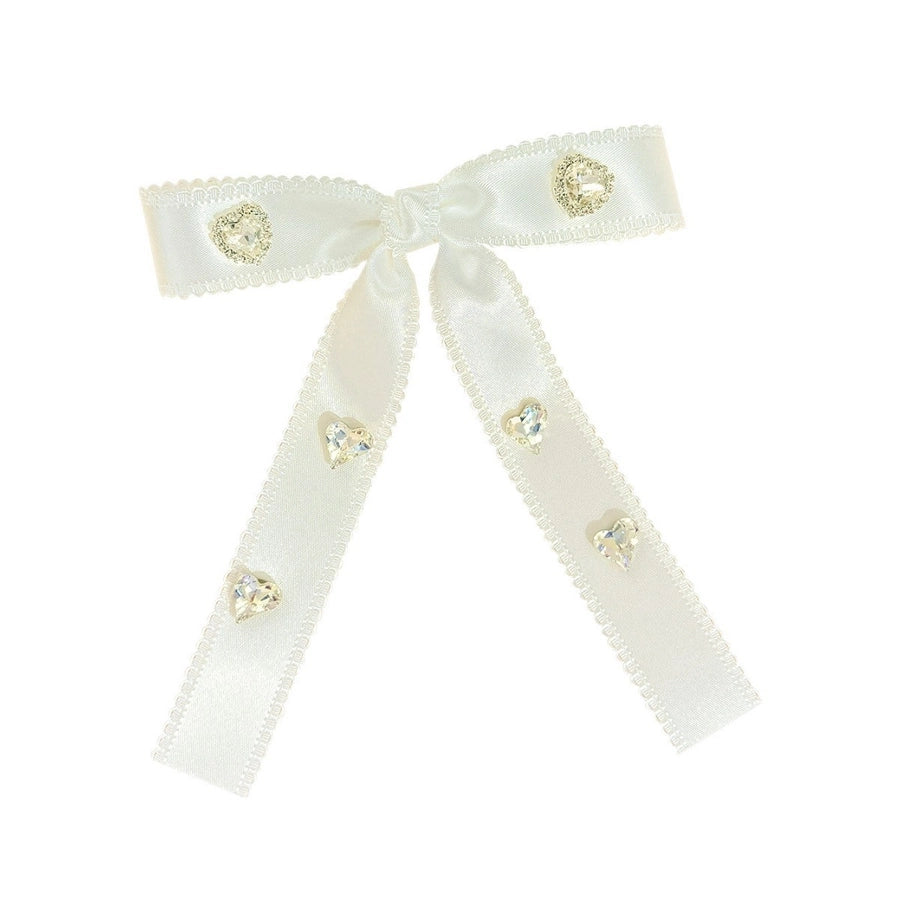 Women's Sweet Bow Knot Ribbon Inlay Rhinestones Hair Clip