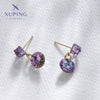 1 Pair Elegant XUPING Geometric Round Plating Inlay Copper Artificial Gemstones Artificial Crystal 18K Gold Plated Drop Earrings