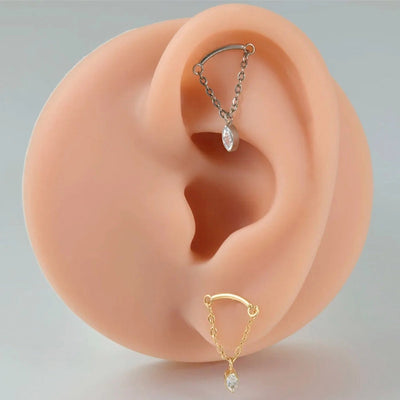 1 Piece Lip Rings Elegant Simple Style Artistic Geometric Pure Titanium Titanium Alloy Zircon 14K Gold Plated Silver Plated Lip Rings Ear Cartilage Rings & Studs