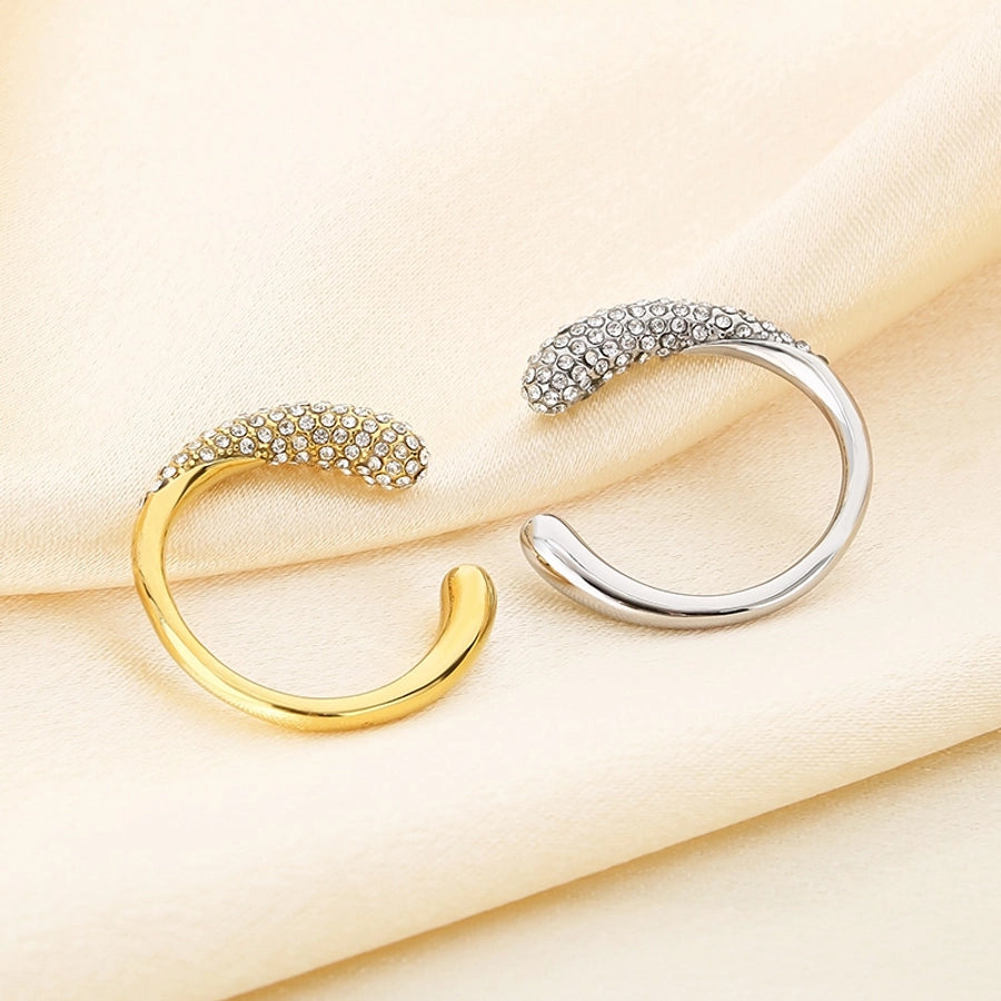 Jewelry Vintage Style C Shape 304 Stainless Steel 18K Gold Plated Open Rings