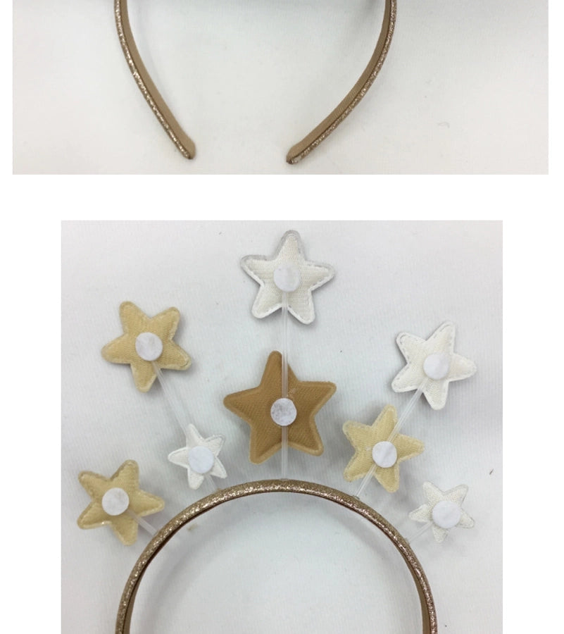 new Christmas creative small fresh five-pointed star children's hairband hair accessories metal around the side headband