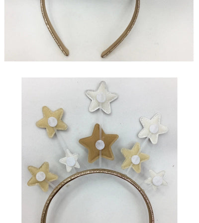 new Christmas creative small fresh five-pointed star children's hairband hair accessories metal around the side headband