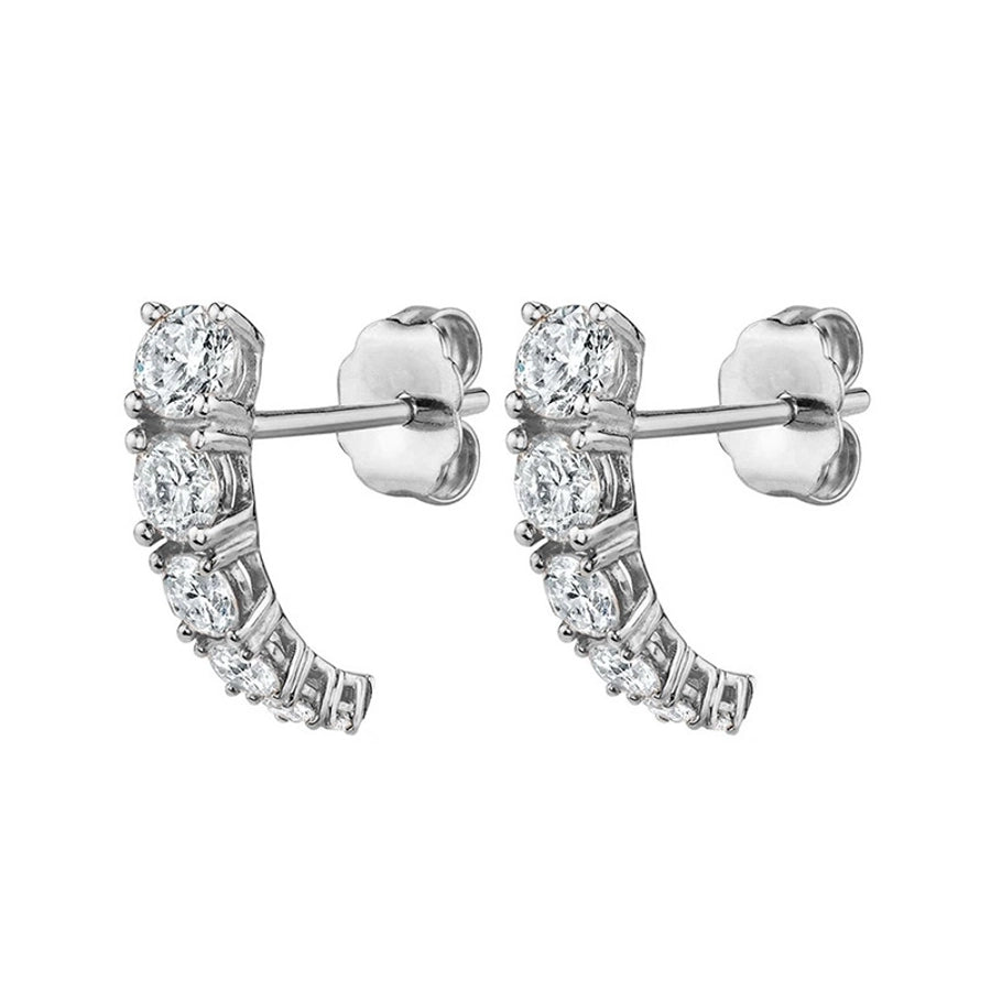 1 Pair Simple Style Geometric Copper Zircon 24K Gold Plated Ear Studs