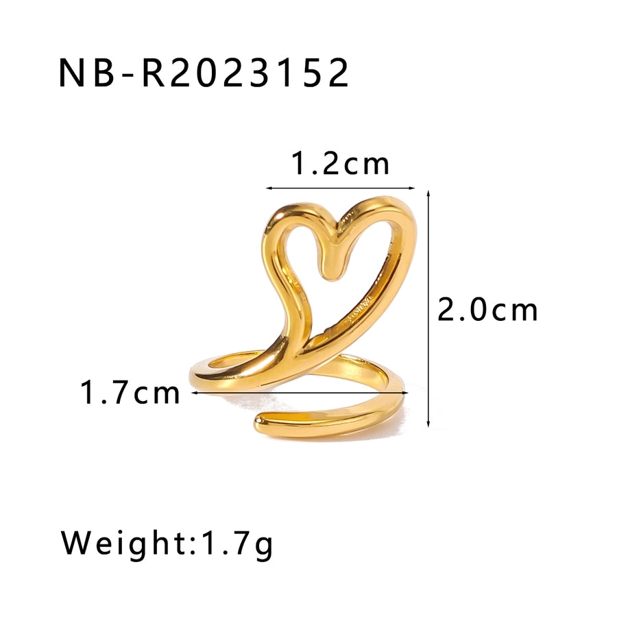 Jewelry Vintage Style Simple Style Geometric 304 Stainless Steel 18K Gold Plated Open Rings