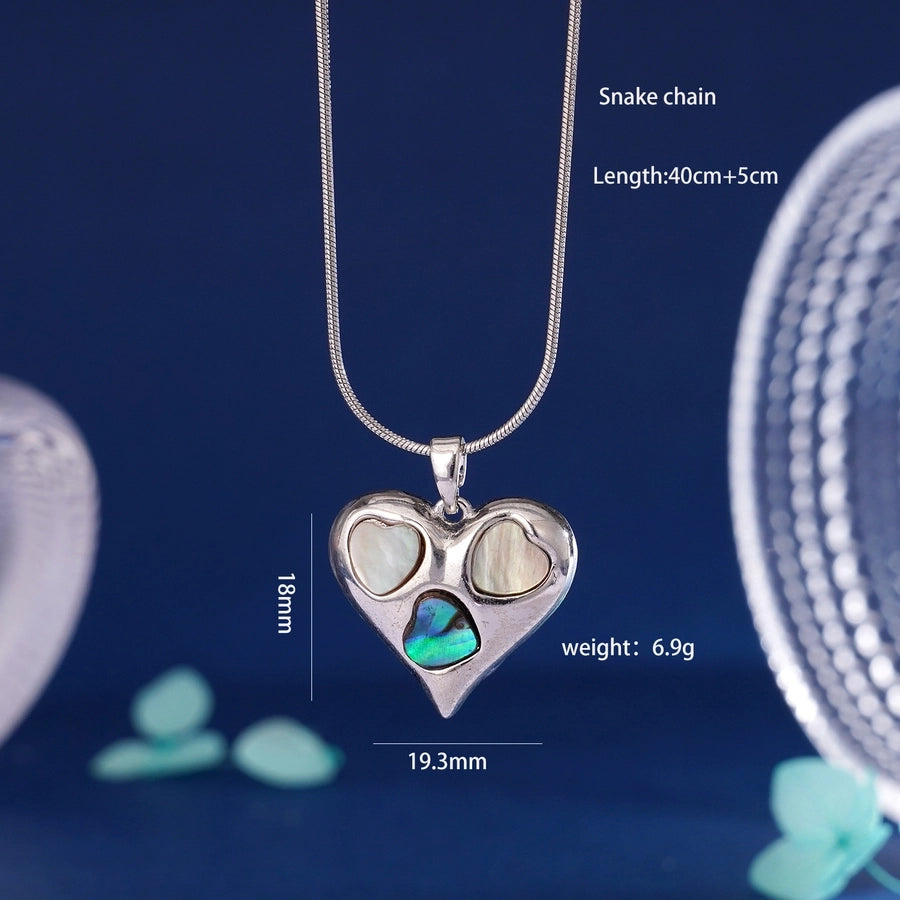 304 Stainless Steel Copper Heart Shape Pendant Necklace