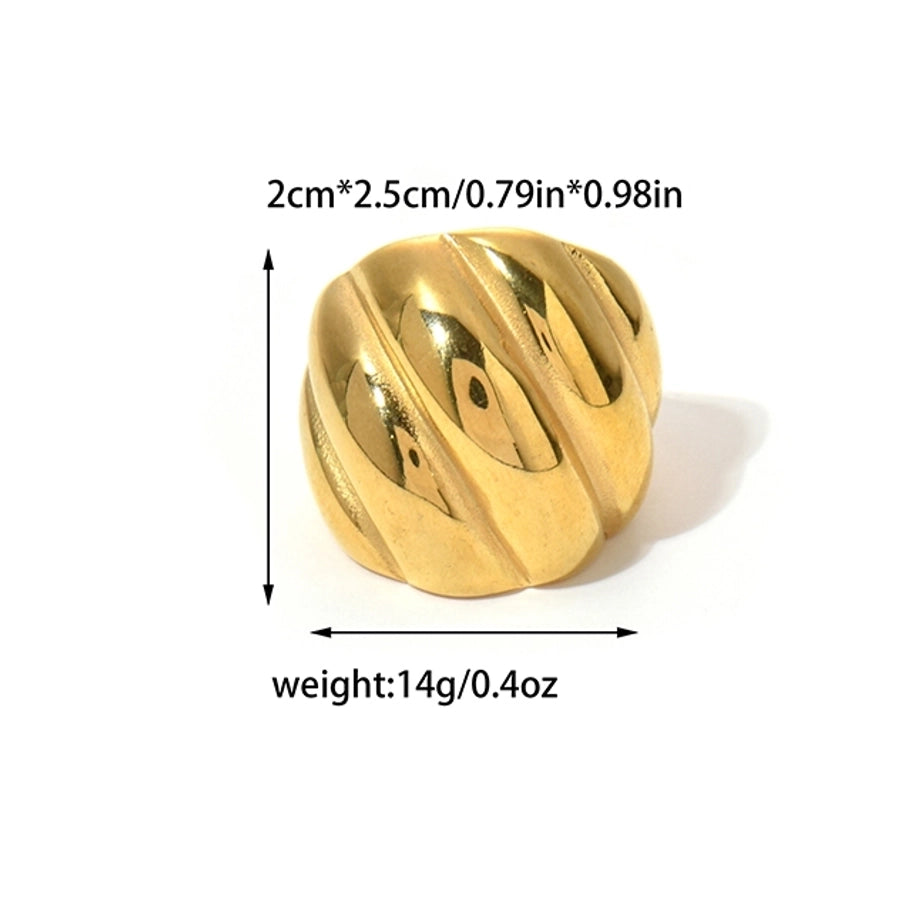 Jewelry Hip-Hop Rock Streetwear Geometric 304 Stainless Steel 14K Gold Plated Rings