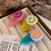cute simple style Smile face arylic hair clip