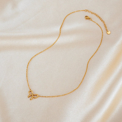 Jewelry IG Style Simple Style Bow Knot 304 Stainless Steel Pendant Necklace
