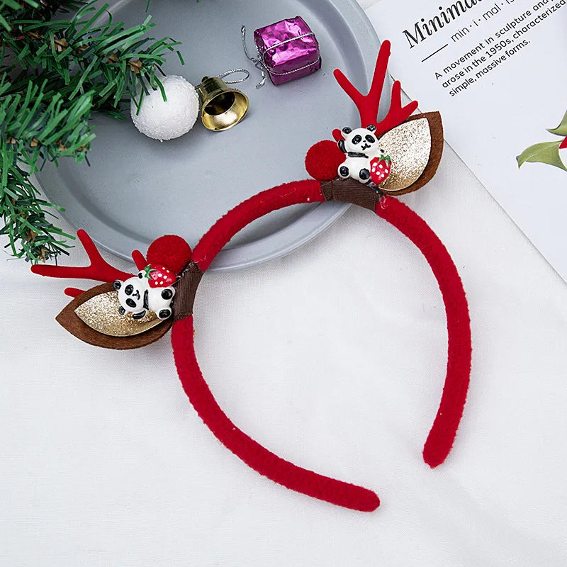Christmas Fashion Women'S Antlers Flocking Handmade Hair Band