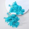 1 pair elegant vacation petal beaded handmade beaded cloth lace drop earrings