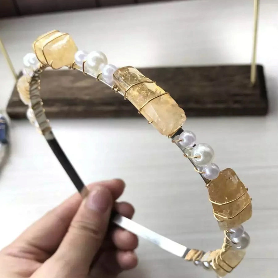 fashion square alloy inlay crystal hair band 1 piece