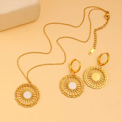 Jewelry Simple Style Classic Style Commute Round 304 Stainless Steel 316 Stainless Steel  18K Gold Plated Jewelry Set