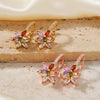 1 Pair Artistic Shiny Geometric Inlay Copper Zircon K Gold Plated Drop Earrings
