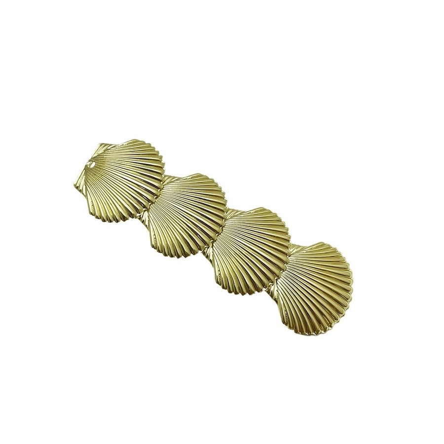Women's Casual Marine Style Shell Metal Inlay Pearl Hair Clip