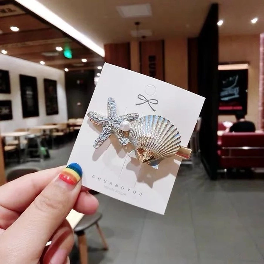 Japanese Style  Internet Celebrity Hair Clip Ocean Style Starfish Shell Duckbill Clip Bangs Clip Side Clip Japanese and Korean Style  Hair Accessories Women