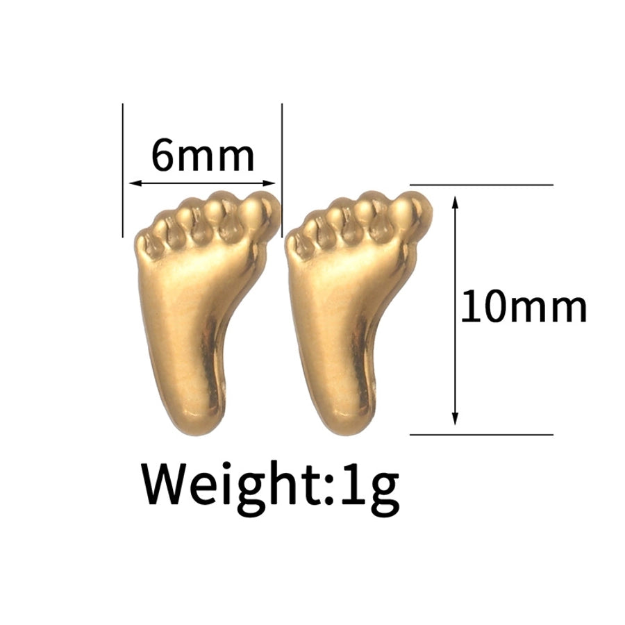 1 Pair Casual Simple Style Streetwear Heart Shape Crown Plating 304 Stainless Steel Ear Studs