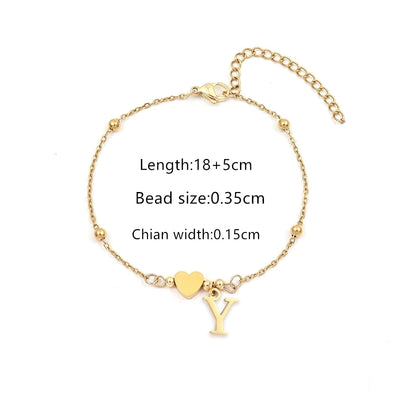 Casual Simple Style Classic Style Letter Heart Shape 201 Stainless Steel 304 Stainless Steel Bracelets In Bulk