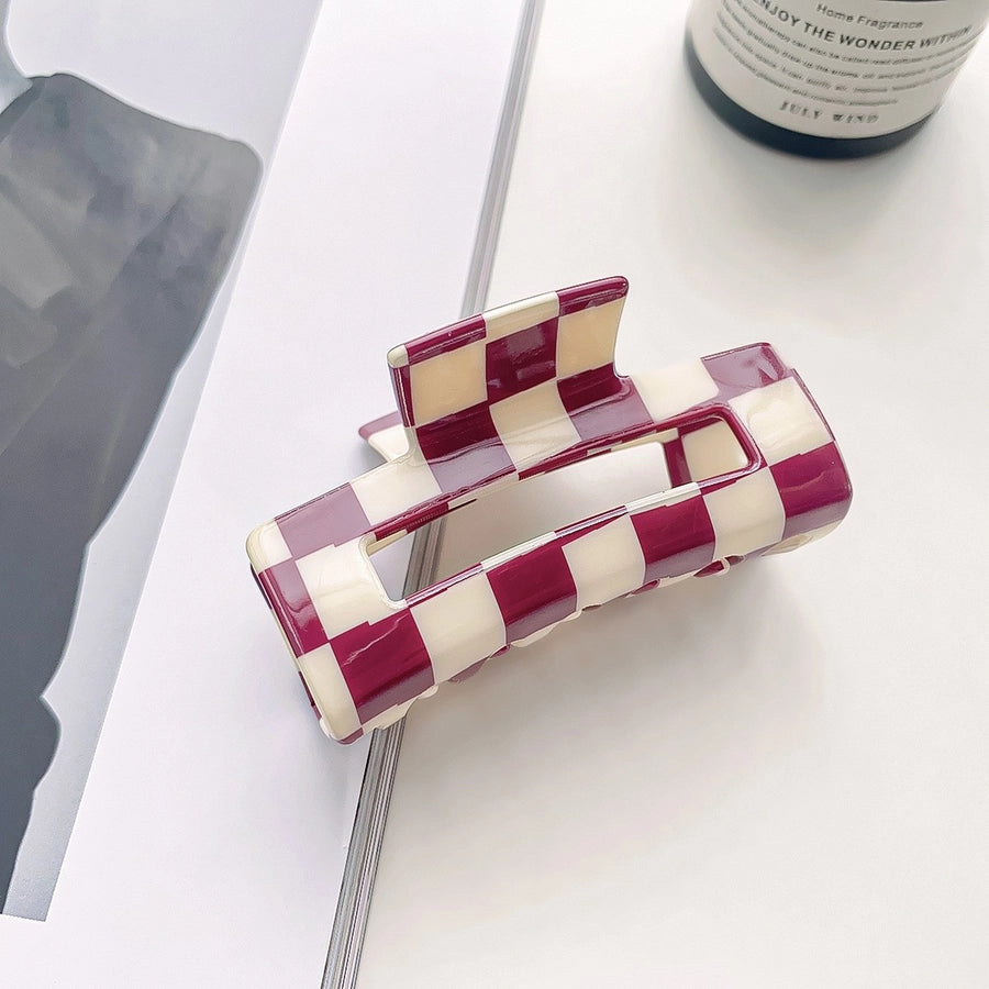 simple style lattice pvc hollow out hair claws