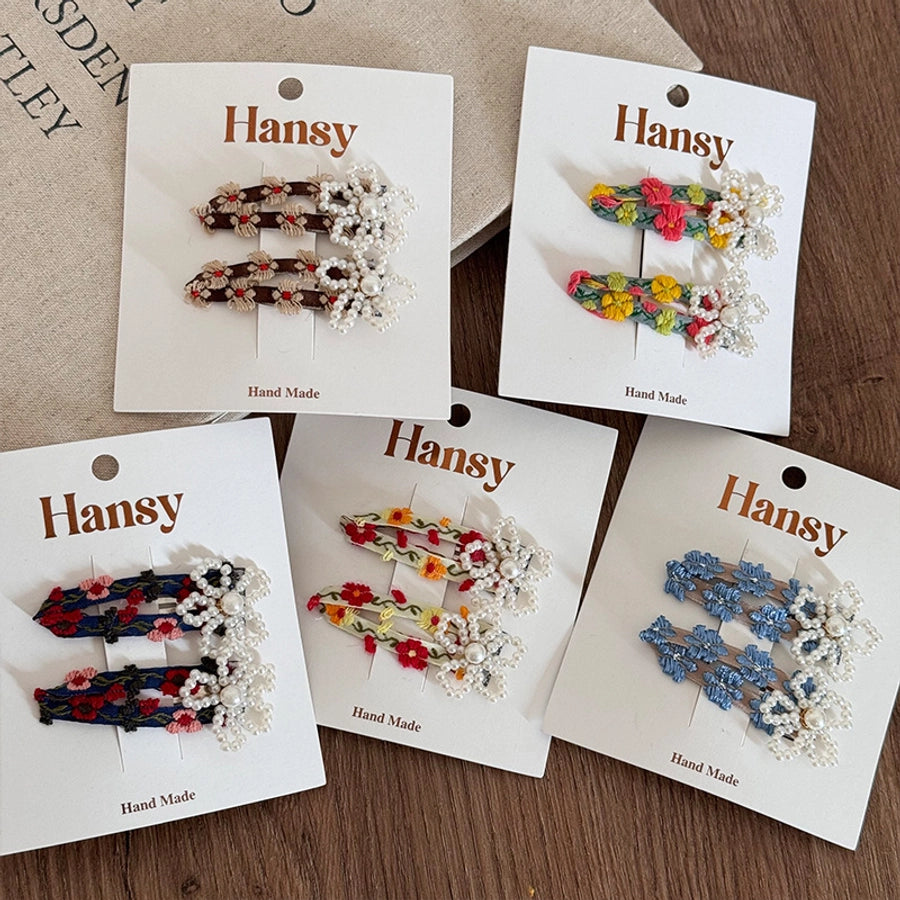 Women's Sweet Flower Cloth Hair Clip