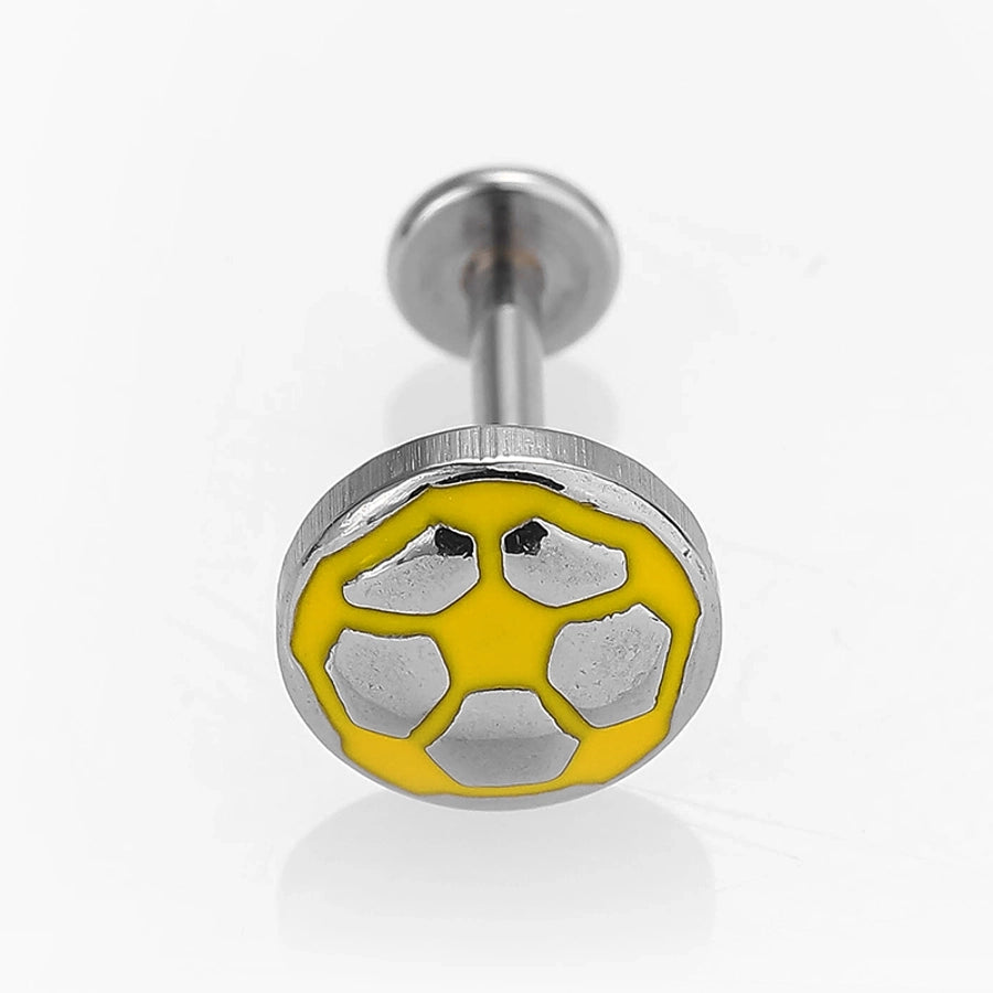 1 Piece Lip Rings Cute Football Fish 316L Stainless Steel  Polishing Epoxy Lip Rings Ear Cartilage Rings & Studs Nose Rings & Studs