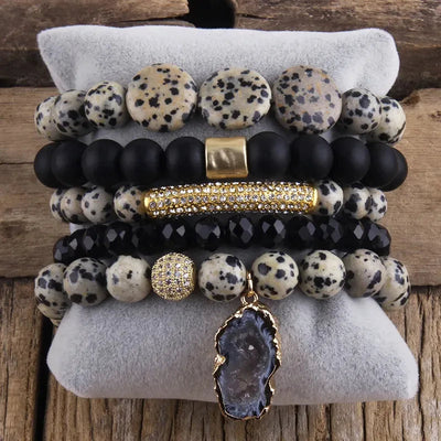 Retro Geometric natural stone Beaded Chain Bracelets In Bulk