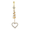 1 Piece Belly Rings Simple Style Shiny Round Heart Shape Bow Knot 316L Stainless Steel  Inlay Zircon