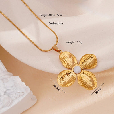 Jewelry Glam Lady Sexy Four Leaf Clover 304 Stainless Steel 316 Stainless Steel  Pendant Necklace