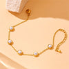 Vintage Style Pearl 304 Stainless Steel Bracelets In Bulk