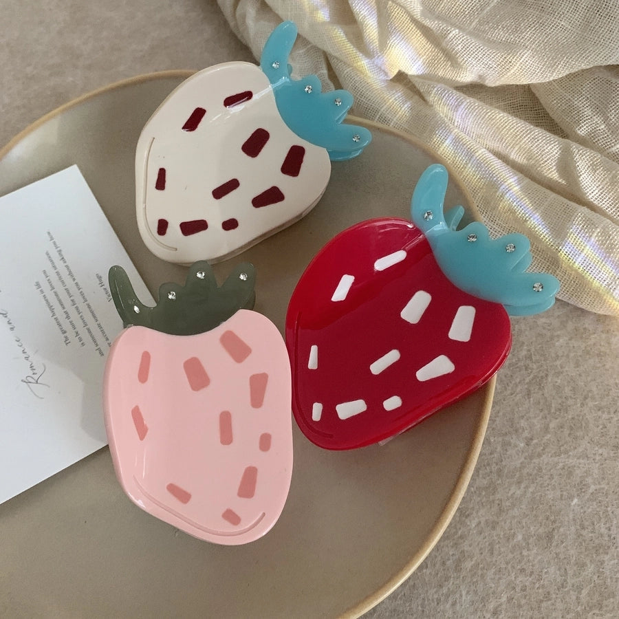 Women's Cute Strawberry Acetic acid sheets Hair Claws