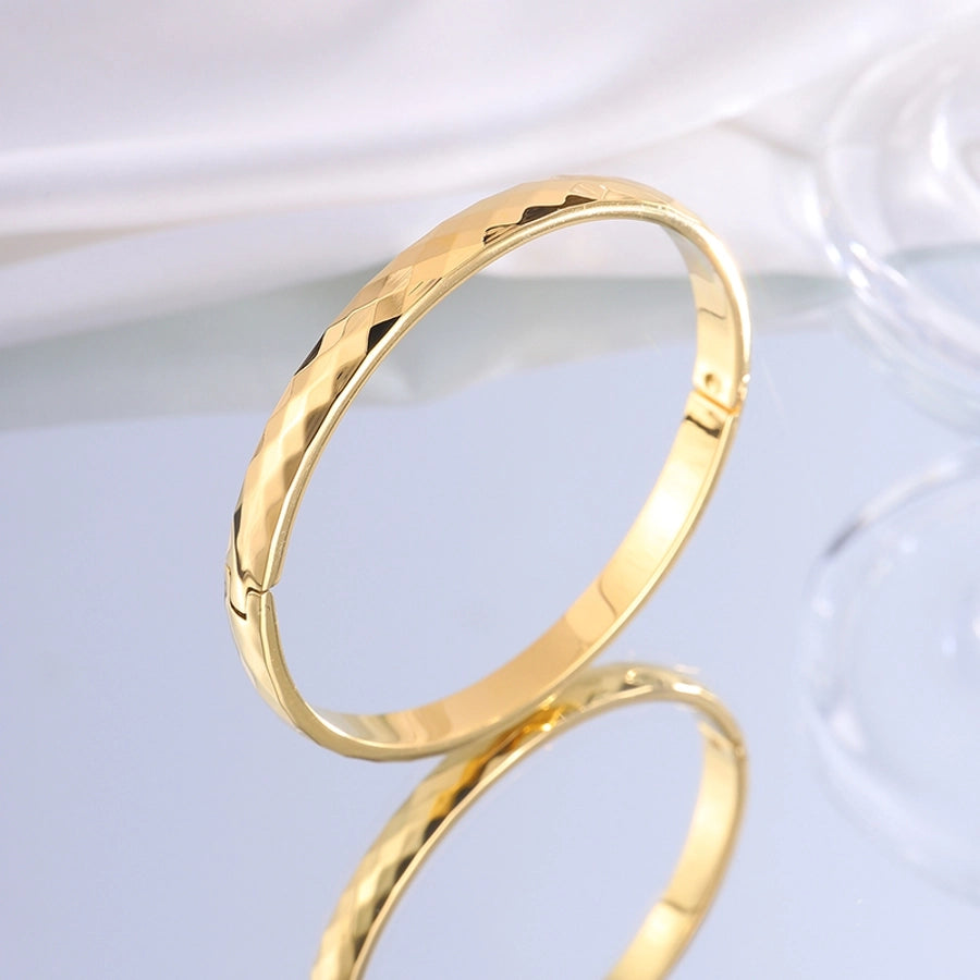 Casual Simple Style Solid Color Titanium Steel  Bangle