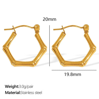 Jewelry IG Style Elegant Simple Style Geometric 304 Stainless Steel 18K Gold Plated Polishing Rings Earrings