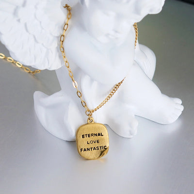 Jewelry Luxurious Romantic Geometric Square 304 Stainless Steel 18K Gold Plated Pendant Necklace