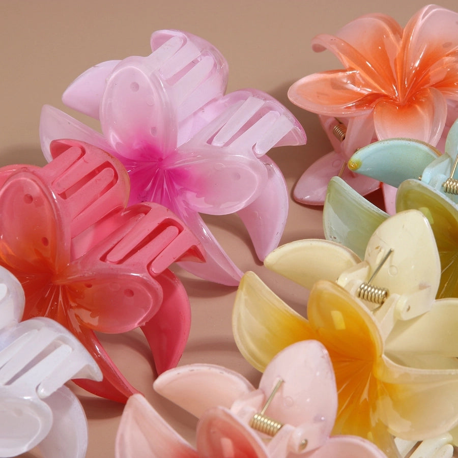 colorful egg flower hairpin flower gripper retro women's side gripper half gripper back head shark clip