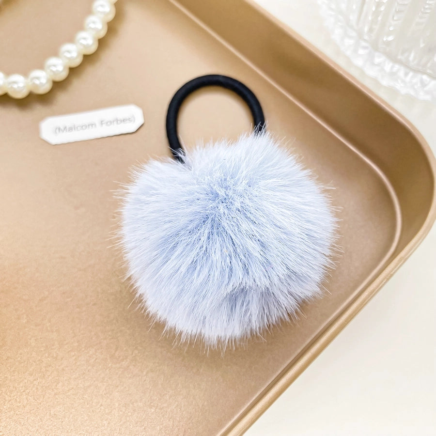 Women's Simple Style Solid Color Plush Hair Tie