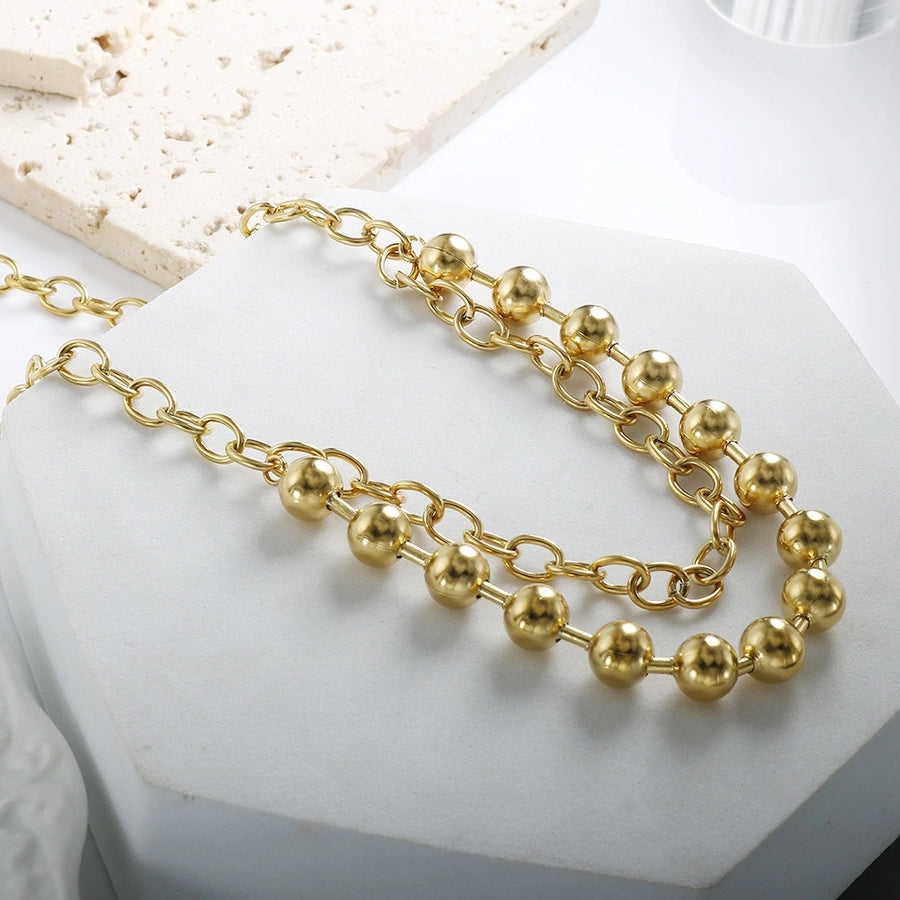 Jewelry Streetwear Geometric 304 Stainless Steel Plating Layered Necklaces