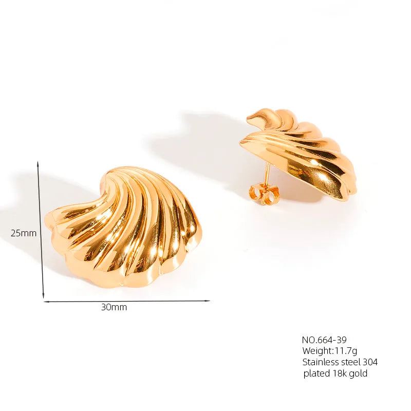 1 Pair Casual Simple Style Classic Style Geometric Square 304 Stainless Steel 18K Gold Plated Imitation Gold  Ear Studs