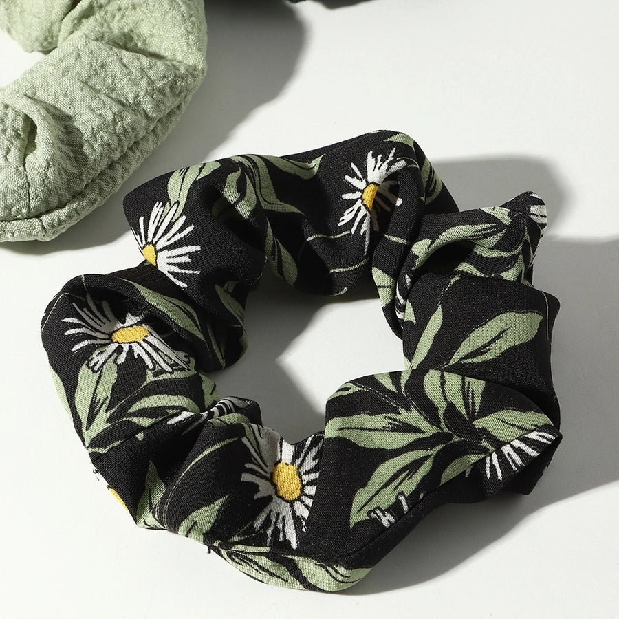 sunflower leaf pattern hair scrunchies hair accessory