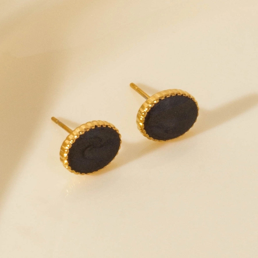 1 Pair Elegant Geometric Round 304 Stainless Steel Ear Studs