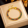 Elegant Lady Geometric Titanium Steel Diamond Bracelets In Bulk