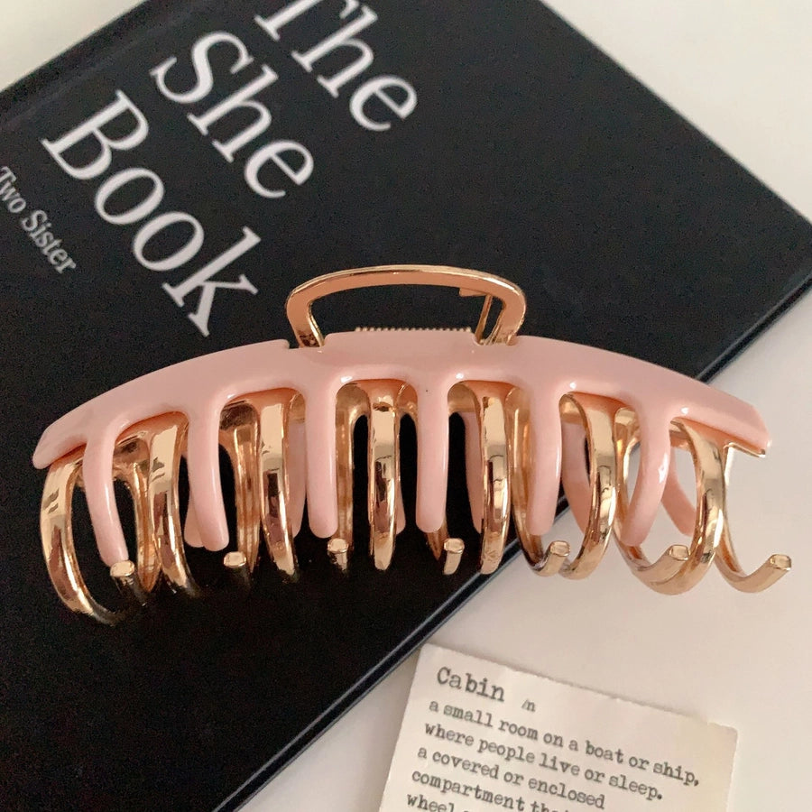 retro simple style solid color acetic acid sheets hair claws